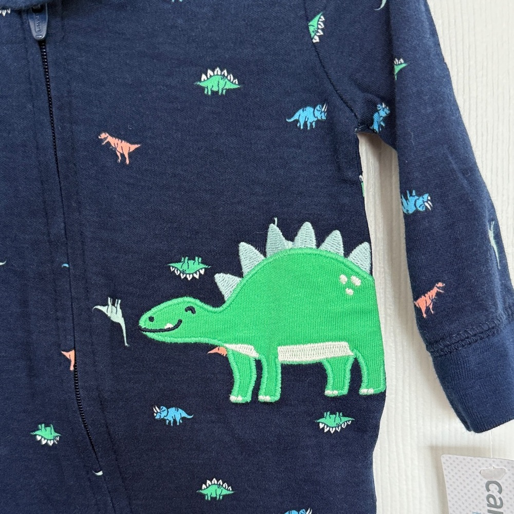 Carter's Dark Blue Dinosaur Print Footie - Picture 5 of 6